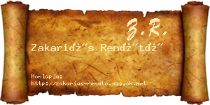 Zakariás Renátó névjegykártya